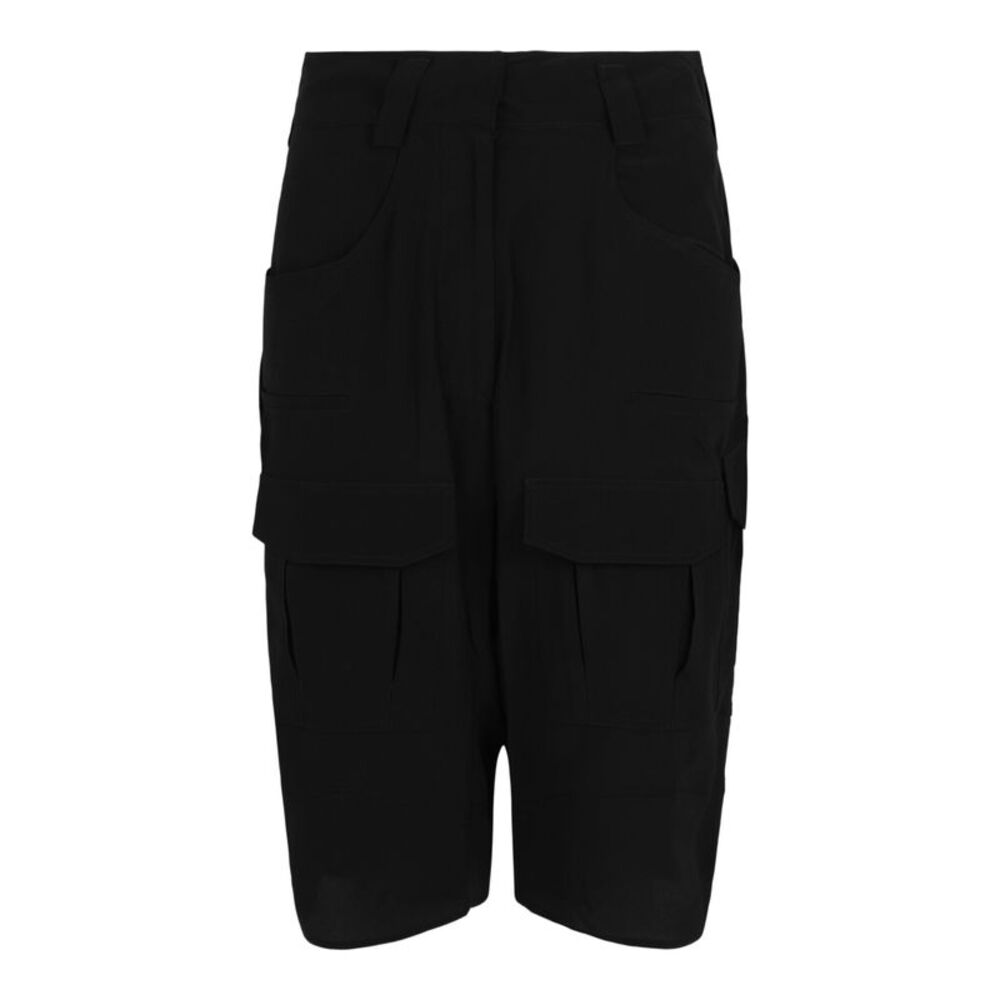 Givenchy Silk Cargo Shorts Black Womens